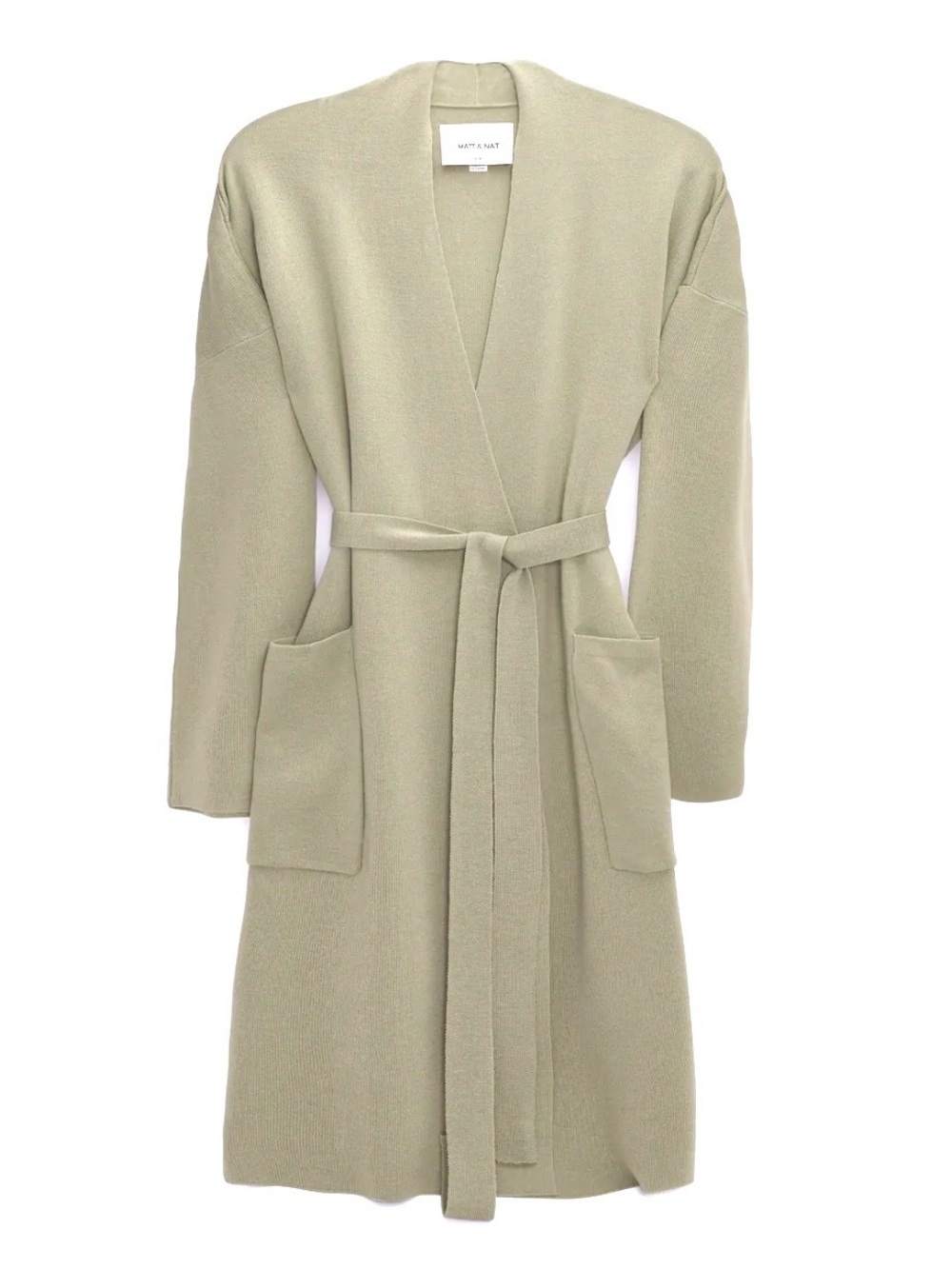 Matt and Nat Carol Long Sleeve Cardigan in Colour Sage Size Medium